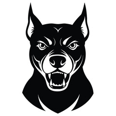 vector, isolated black silhouette of a dog, collection