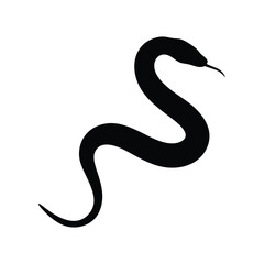 Simple black silhouette of a snake.
