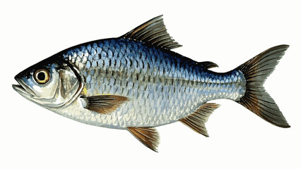 Silent ripple fish isolated watercolor vector illustration svg