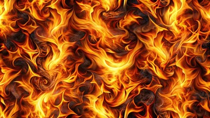 Vibrant Flames Dance in Fiery Motion Against a Dark Background