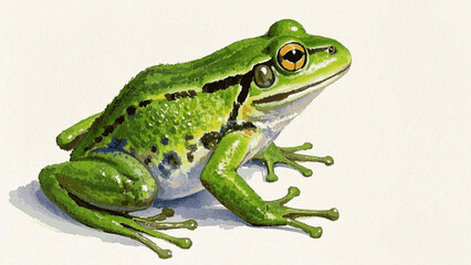 Pond hues frog isolated watercolor vector illustration svg