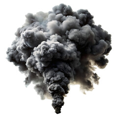 Dark Grey Smoke Plume, Thick Smoke Cloud, Isolated Smoke Effect, Background Texture, Air Pollution Image