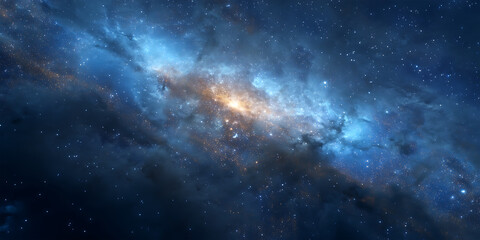 Fototapeta premium A Galaxy Filled with Brilliant Blue Stars Wallpaper Background for Sci-Fi Design, Cosmic Art, or Astronomy Concepts