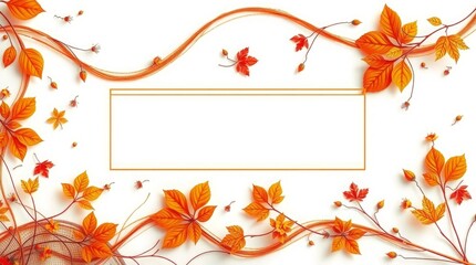 Fototapeta premium Elegant Fall Floral Design on White Background 