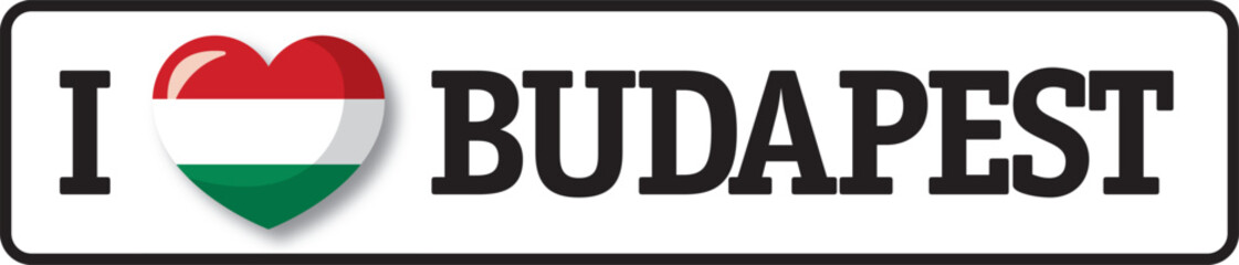Obraz premium Hungarian flag heart representing love for Budapest
