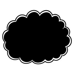Vector silhouette of a cloud with a fluffy, textured appearance, soft edges