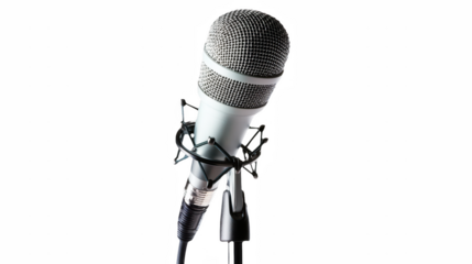 a microphone stand on a transparent background, PNG image, PNG file, Generative art.