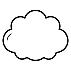 Vector silhouette of a cloud with a gentle, flowing outline 