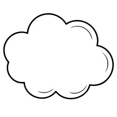 Vector silhouette of a cloud with a gentle, flowing outline