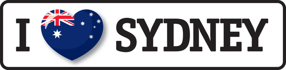 Heart shape with australian flag showing love for Sydney