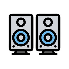Dual Speakers Icon Representing Stereo Sound or Audio Output System
