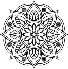 black and white floral ornament