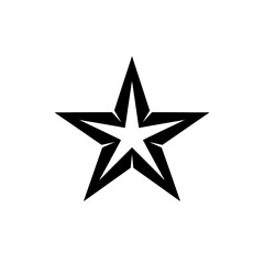Obraz premium Black and White Geometric Star Icon