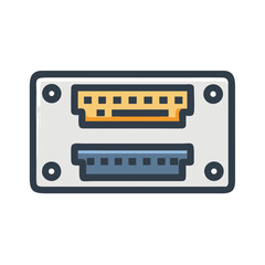 Parallel Port Icon Representing Printer Connection and Data Transfer