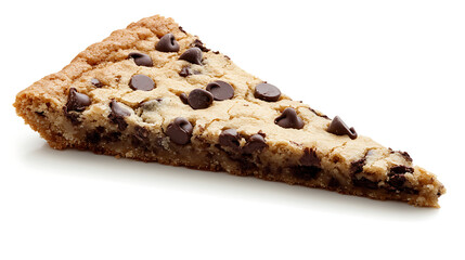 Chocolate chip cookie slice isolated