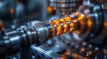 Obraz premium Precision Engineering: Industrial Machine Manufacturing Process