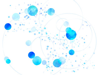 抽象的な丸がある寒色の背景イラスト