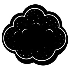 Vector silhouette of a cloud with a rounded and simple shape