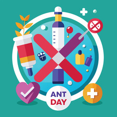 Medical Education Art Featuring Pathogens and Pills