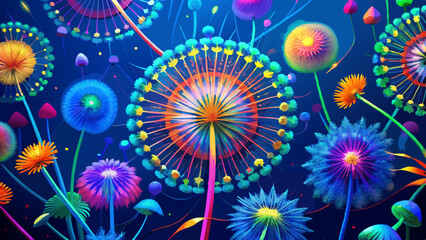 abstract background with flowers