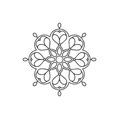 Black and White Floral Mandala Artwork