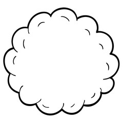 Vector silhouette of a fluffy cloud with soft curves