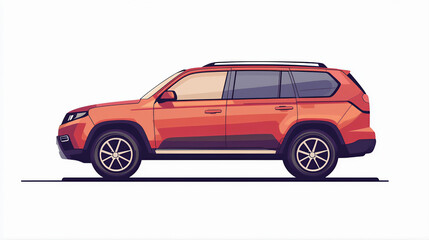 Fototapeta premium SUV car vector illustration silhouette isolated on white background. Car silhouette side illustration. 