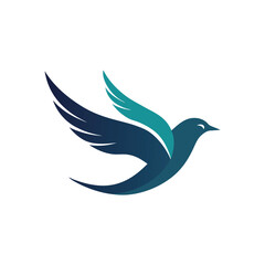 minimalist clean bird in flight logo icon
