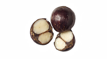 Obraz premium a cracked eggplant on a transparent background, PNG image, PNG file, Generative art.