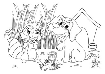 Coloring animal cartoon for kids