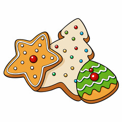 Christmas Cookies Simple Design on White