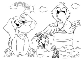 Coloring animal cartoon for kids
