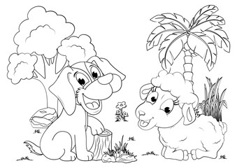 Coloring animal cartoon for kids