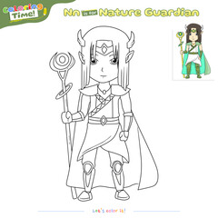 Coloring Page Nature Guardian Man
