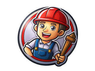 Fototapeta premium Cute Cartoon Plumber: Handyman Clipart