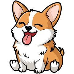 Cute Corgi Puppy Cartoon Illustration for Kids and Pet Dog Vector