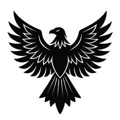 Majestic eagle silhouette with powerful wings, a tribal design evoking a flying symbol of nature