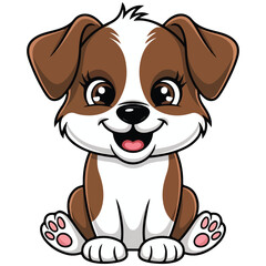Cute Dog Cartoon Character vector illustration happy face dog vector 