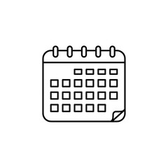 Calendar icon in outline date style