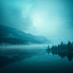 misty morning on the river