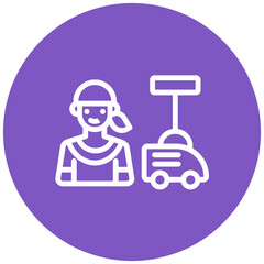 Man Doing Vacuum Icon