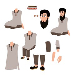 Muslim human body parts cartoon and animation man boy young man cartoon characters