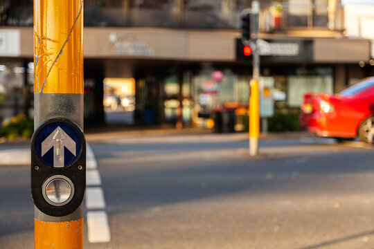 Traffic pedestrian crossing light button