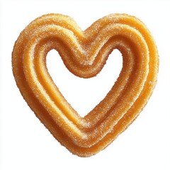 Fototapeta premium Delicious Heart-Shaped Churro Coated with Sugar Radiating Sweetness and Love 