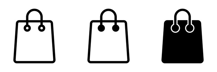 Paper bag icon. Shopping bag icons set.