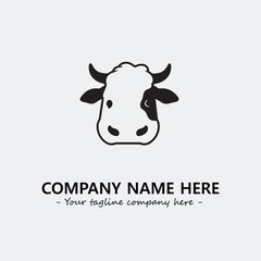 Cow illustration black and white for logo company vector image

