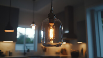 Electrician installing a light fixture on a ceiling in a modern home. Featuring electrical installation and safety