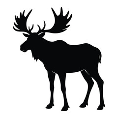 Fototapeta premium Vector running moose silhouette isolated 