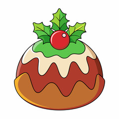 Christmas Pudding Simple Design Vector Illustration