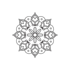 Floral Mandala Line Art for Mindful Coloring